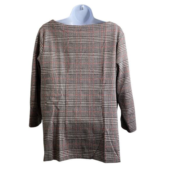 Talbots Houndstooth Plaid Career Blouse Size 1X Old Money Academia Preppy‎ - Picture 2 of 10